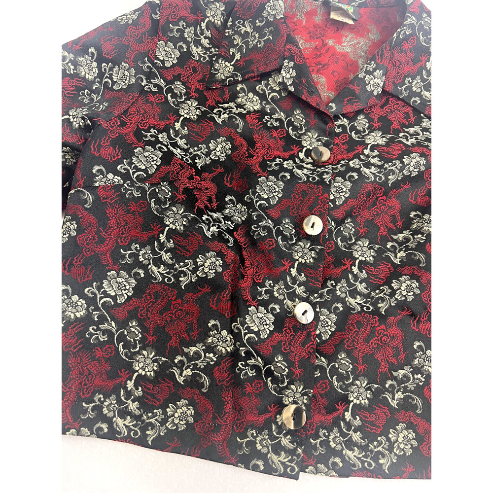 Vtg Tripp NYC Daang‎ Goodman Asian Inspired Button Jacket dragon Women's Medium - Picture 3 of 9